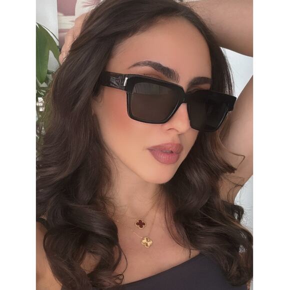 NEW Saint Laurent SL732 Vadim Black Square Sunglasses - Picture 1 of 11